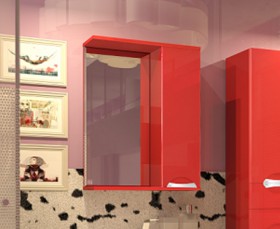 Зеркало-шкаф Камелия 65 (красный) в Асино - asino.katalogmebeli.com | фото